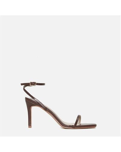 Missguided Faux Leather Lace Up Heels - Brown