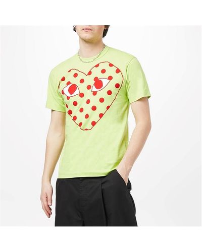 COMME DES GARÇONS PLAY Spot Heart T Shirt - Green
