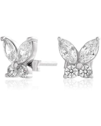 Olivia Burton Sparkle Butterfly Marquise Butterfly Studs - Metallic