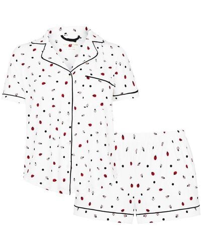 Kate Spade Lady Bug Short Sleeve Pyjama Set - White
