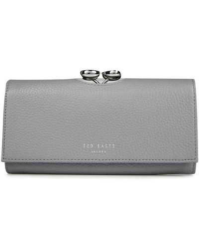 Ted Baker Leather Josiey Crystal Top Purse - Grey