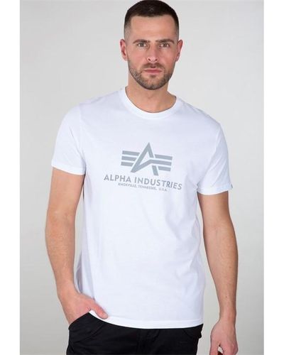 Alpha Industries Basic T-shirt Reflective Print - White