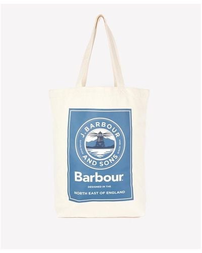 Barbour Cobham Canvas Tote Bag - Blue