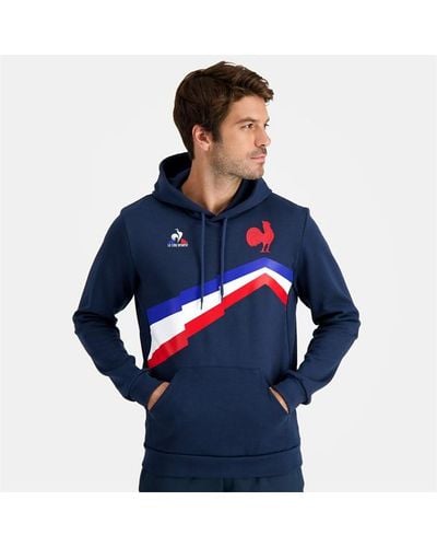 Le Coq Sportif Ffr France Rugby Graphic Hooded Sweatshirt - Blue