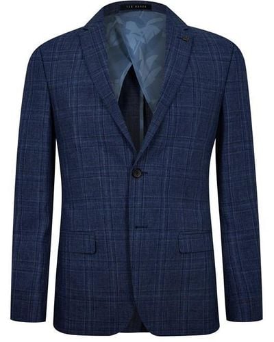 Ted Baker Octant Slim Fit Check Jacket - Blue