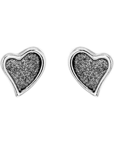 Be You Sterling Stardust Heart Studs - Metallic