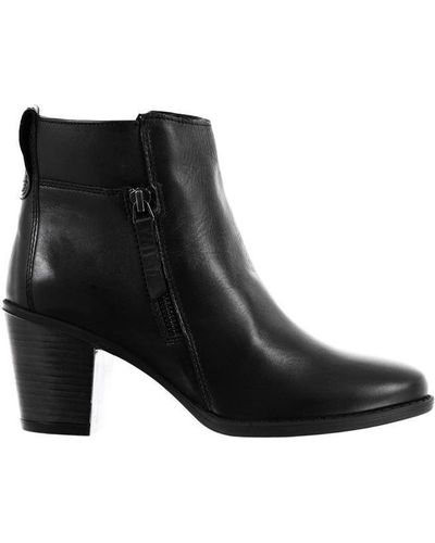 Linea Zip Heel Boots - Black