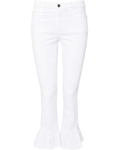 iBlues Lisotte Frill Hem Jeans - White