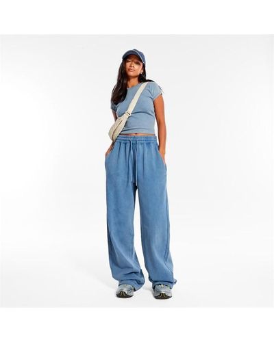 Missguided Washed Wide Leg joggers - Blue