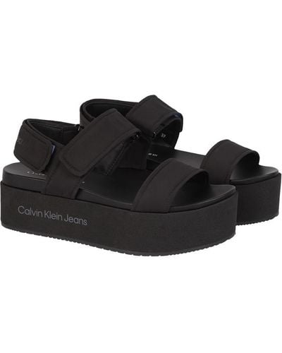 Calvin Klein Flatform Sandals - Black