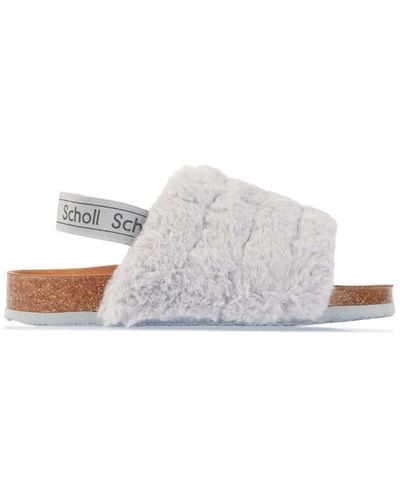 Scholl Amabel Faux Fur Slippers - White