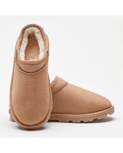 Studio Suede Chunky Sole Chestnut Slippers - Brown
