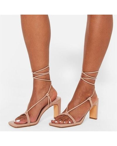 I Saw It First Knot Detail Mid Heel Sandals - Brown
