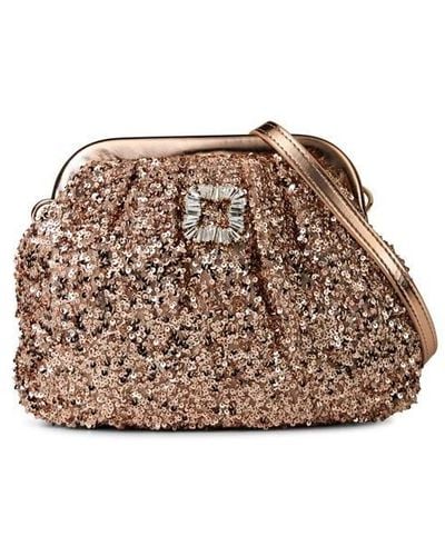Never Fully Dressed Never Sequin Clutch Ld43 - Brown