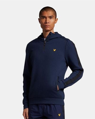 Lyle And Scott Sport Tape Hoodie - Blue