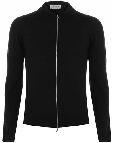John Smedley Maclean Zipped Sweatshirt - Black