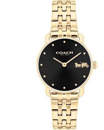 COACH Ladies Elliot Gold Ip Bracelet Watch - Metallic