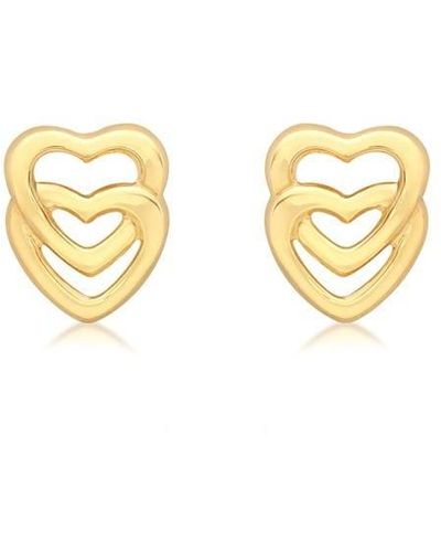 Be You 9ct Entwined-hearts Stud - Metallic