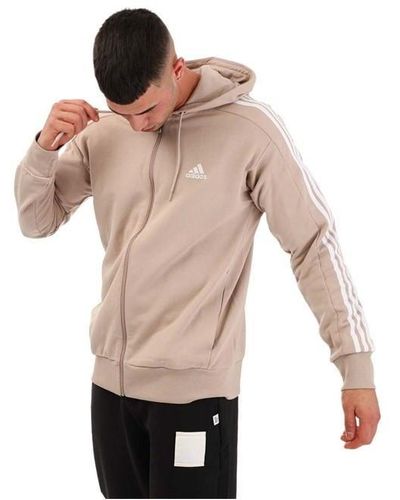 adidas Essentials French Terry Full-zip Hoodie - Natural