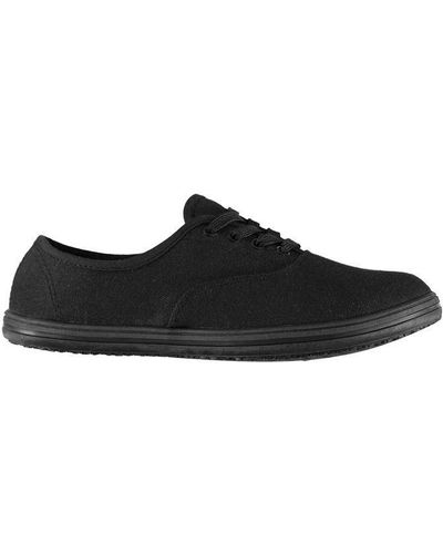 Slazenger 1881 Ladies Canvas Court Shoes - Black