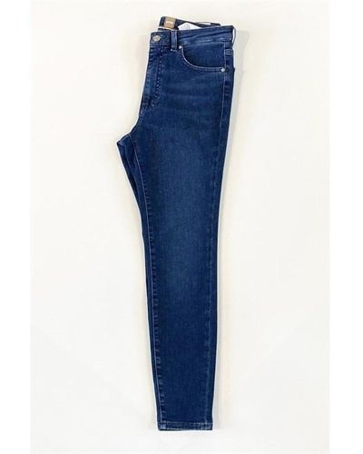 BOSS - High-waisted jeans in blue comfort-stretch denim