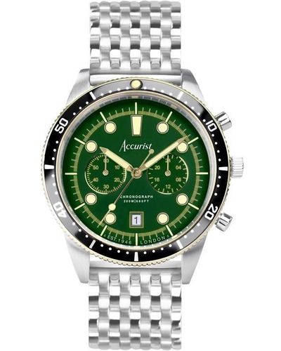 Accurist Stainless Steel Classic Analogue Quartz Watch - Green