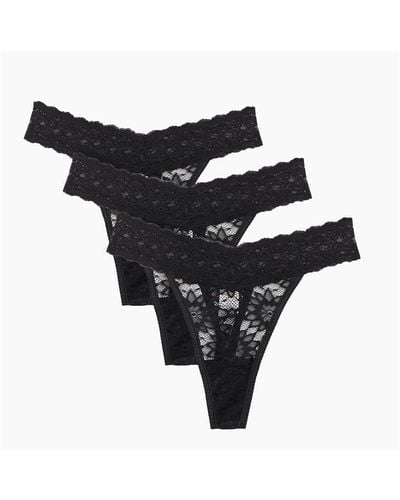 Be You Pack Lace Thong - Black