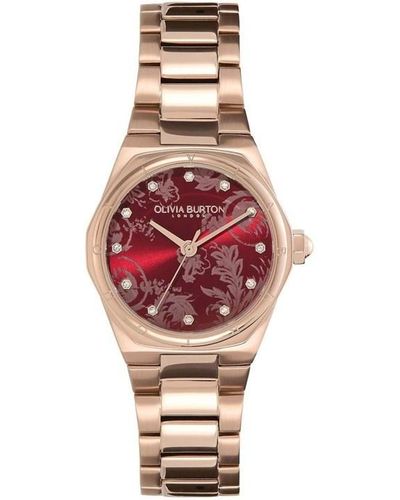 Olivia Burton Ladies Ob Mini Hexa Damask Watch 24000106 - Pink