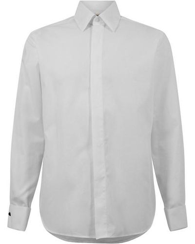 Patrick Grant Studio Henry Tailored Fit Pleated Dress Shirt - Grey