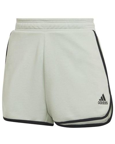adidas French Terry High-rise Shorts In Green - Grey