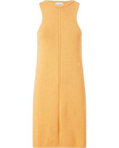 Calvin Klein Knitted Tank Dress - Yellow