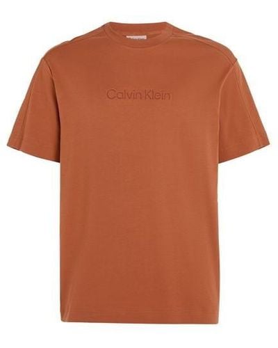 Calvin Klein Comfort Debossed Logo T-shirt - Brown