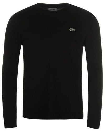 Lacoste Logo Long Sleeve T Shirt - Black