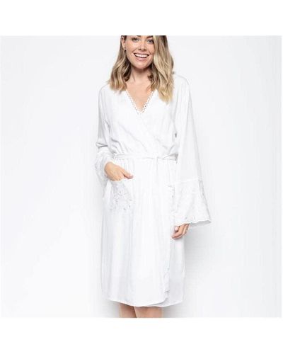 Cyberjammies Rose Embroidered Robe - White