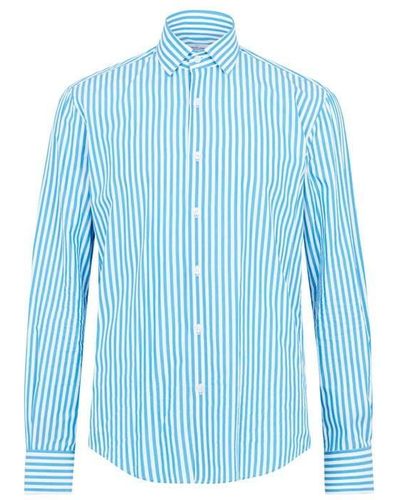 Richard James Ald Stripe Shirt - Blue