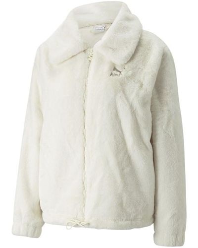 PUMA Classics Faux Fur Jacket - White