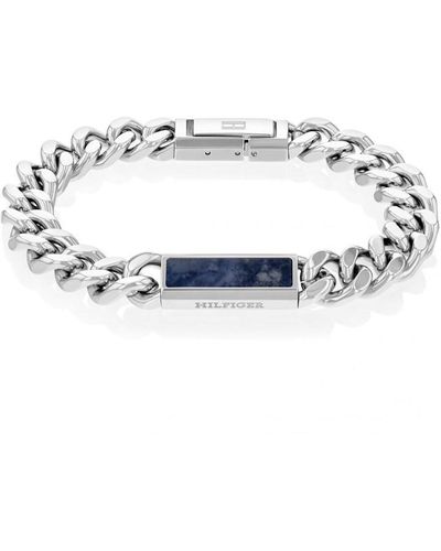 Tommy Hilfiger Gents Thj Semi Precious On Metal Bracelet 2790538 - Blue