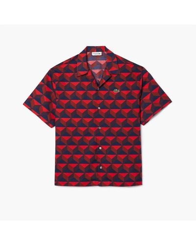 Lacoste Aop Ss Shirt Sn42 - Red