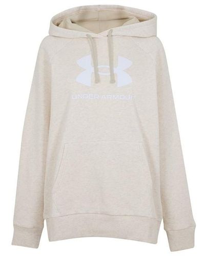 Under Armour S Rival Fleece Hoodie Brown M - White