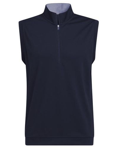 adidas Golf S Elevated Quaterzip Pullover Vest - Blue