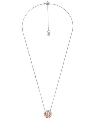 MICHAEL Michael Kors Metal Plated Pave Pendant Necklace - Metallic