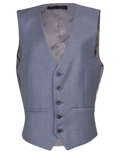 Kenneth Cole Skylar Slim Fit Waistcoat - Blue