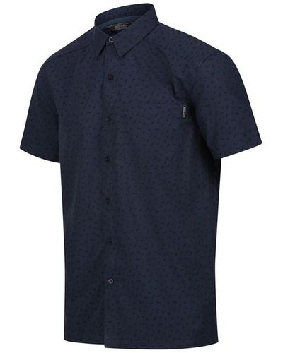 Regatta Mindano Vii Short Sleeve Shirt - Blue