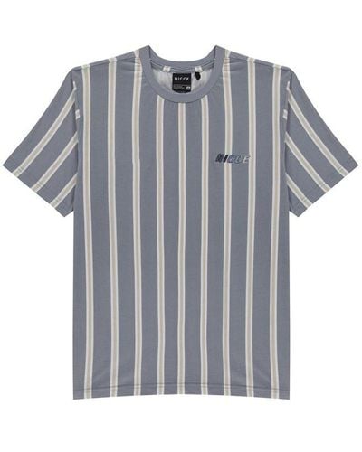 Nicce London Coast Stripe T Shirt - Grey