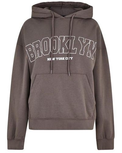 I Saw It First Brooklyn Graphic Dress - Grey