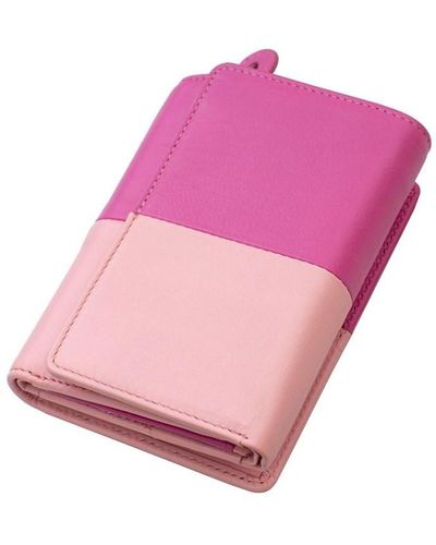 Primehide Clara Small Leather Trifold Purse - Pink