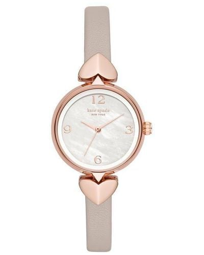 Kate Spade Hollis Quartz Stainless Steel And Leather Watch - White