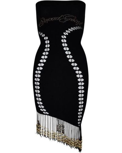 Sinead Gorey Beaded Fringe Dress - Black