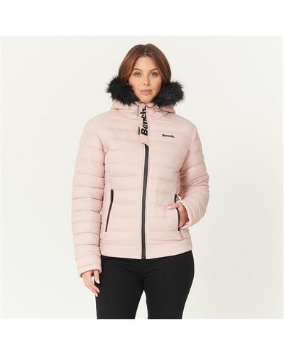 Bench Ladies Padded Puffer Jacket Ludlow - Natural