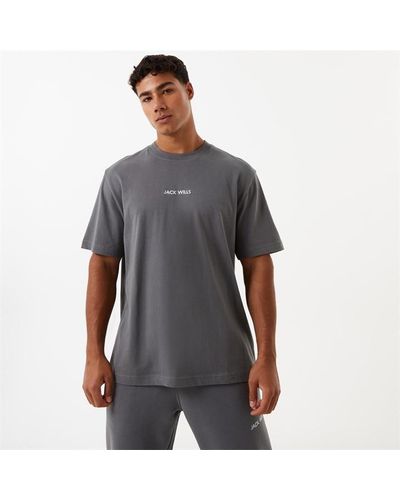 Jack Wills Minimal Graphic T Shirt - Grey